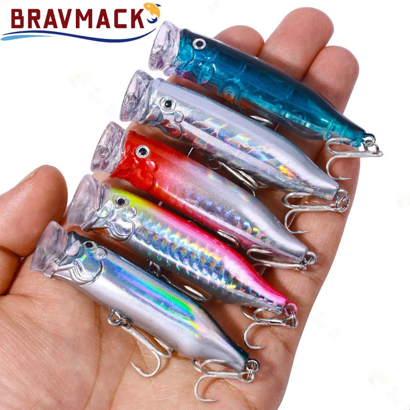 1pc Floating Popper Wobbler Fishing Lure - Must-Have Topwater Crankbait for Anglers