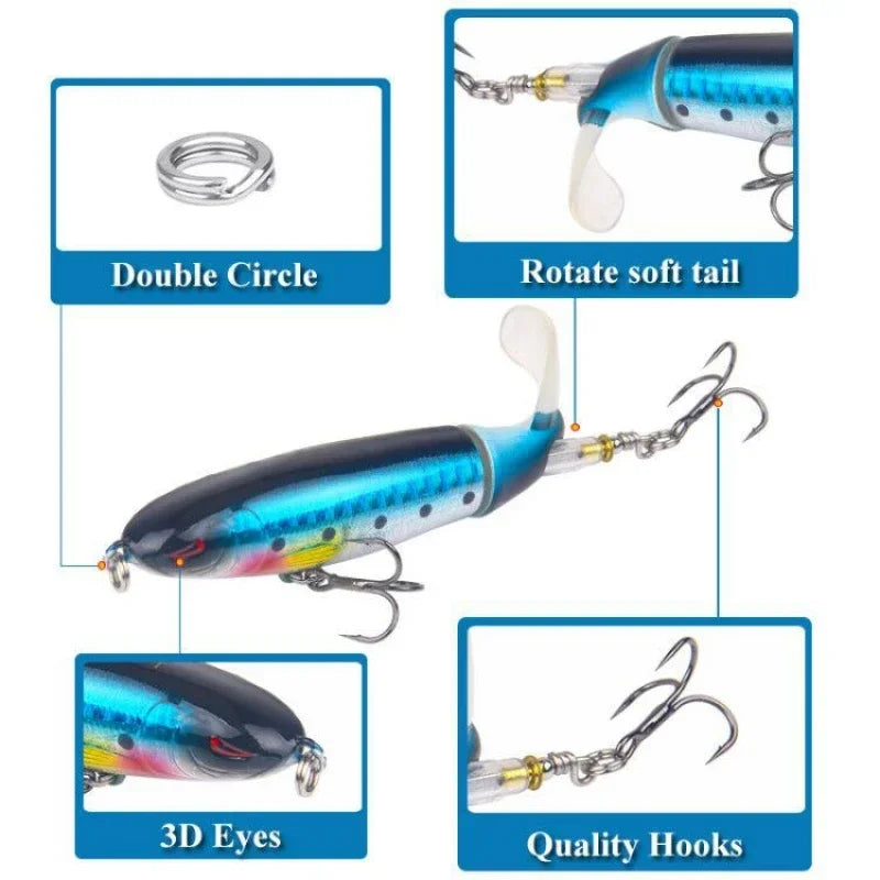 1 Pcs 10cm/14cm Topwater Fishing Lure Whopper Popper - Premium Artificial Bait for Anglers