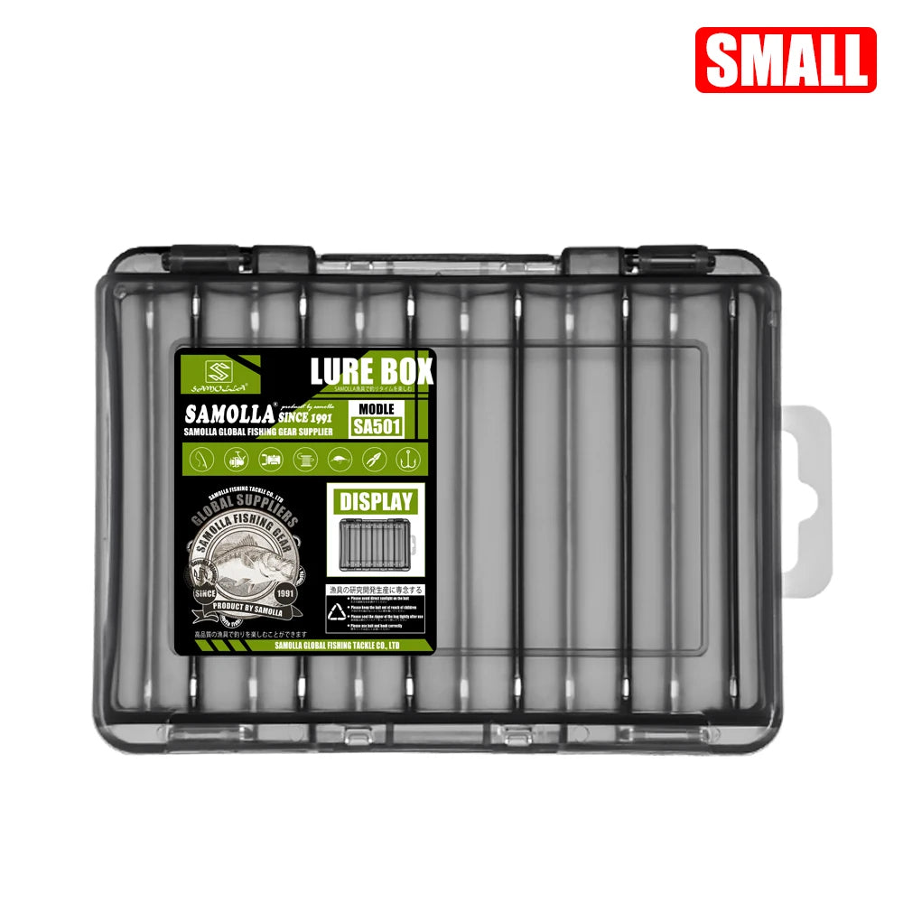 Double-Sided Compact Tackle Box - Versatile Organizer for Lures, Hooks, and Baits