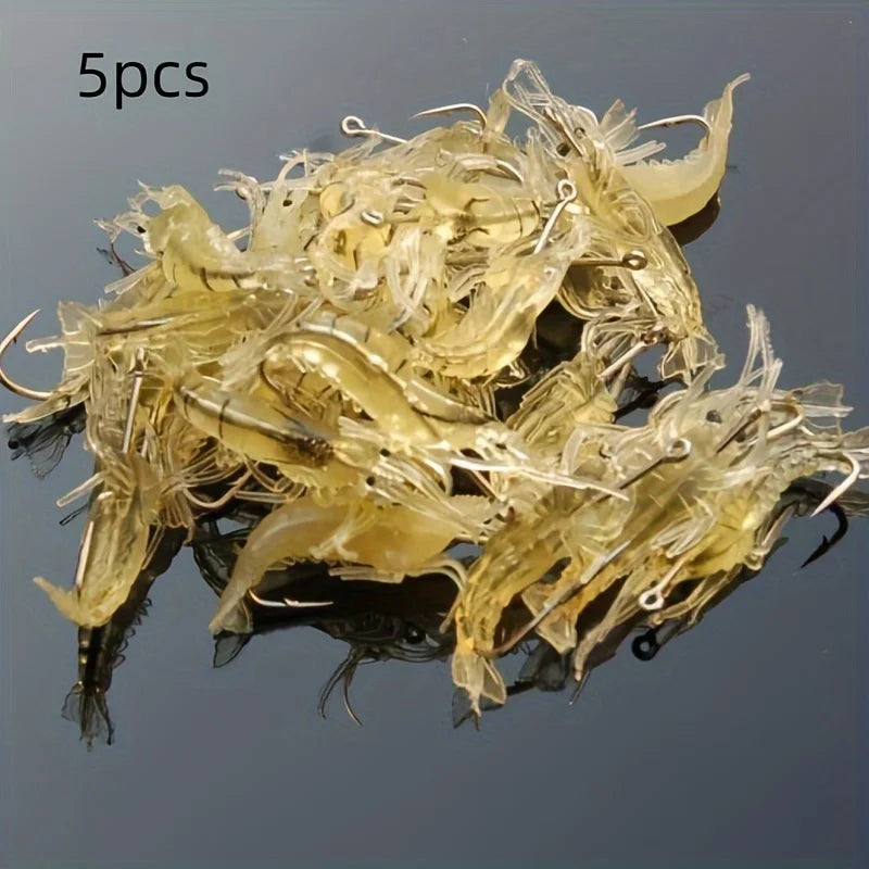Luminous Shrimp Lures - Soft Fishing Bait Set (5/10/20pcs) for Freshwater and Saltwater