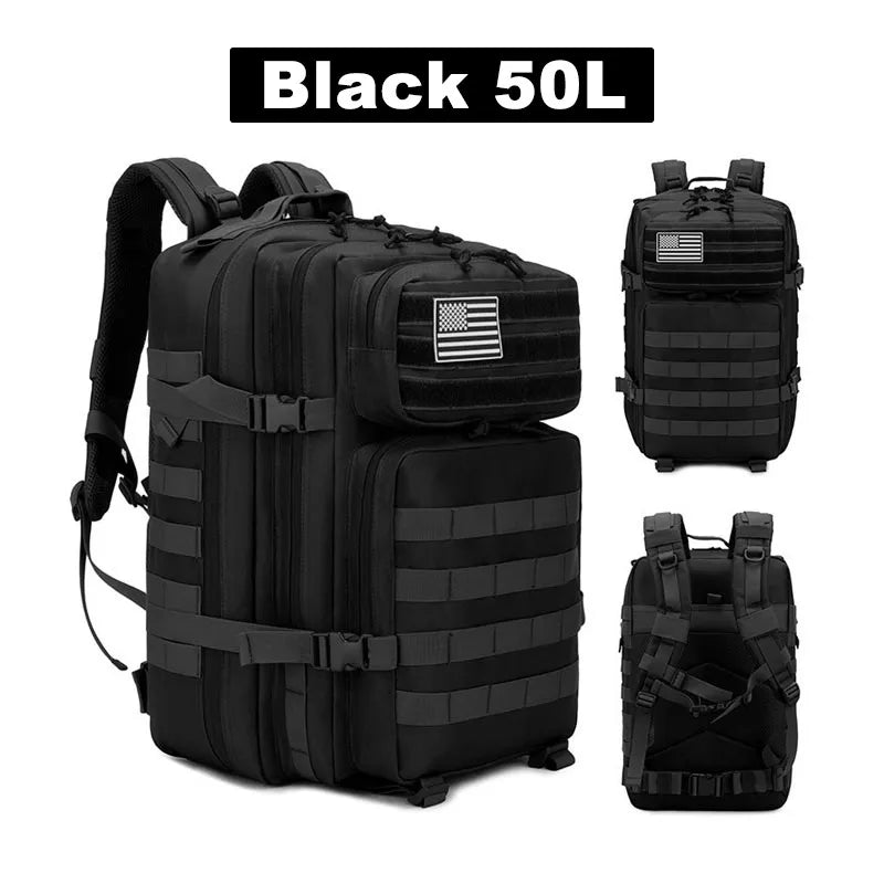 50L Tactical Backpack for Men - Large Capacity Waterproof Rucksacks for Outdoor Sports