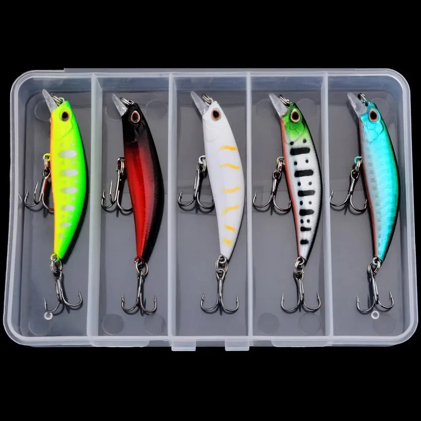 5Pcs/Box Premium Topwater Minnow Popper Fishing Lures - Perfect for Big Fish