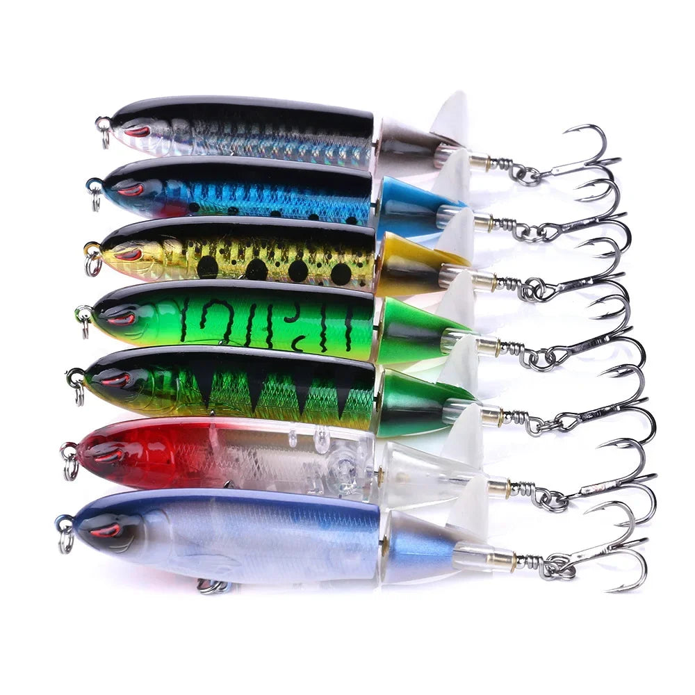 Topwater Spinner Fishing Lure - 10cm & 14cm Popper Pencil Hard Bait