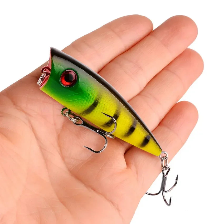 5Pcs/Box Premium Topwater Minnow Popper Fishing Lures - Perfect for Big Fish