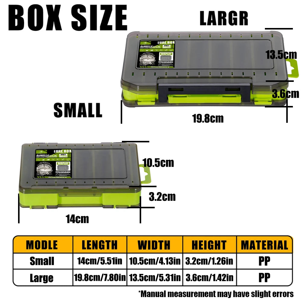 Double-Sided Compact Tackle Box - Versatile Organizer for Lures, Hooks, and Baits
