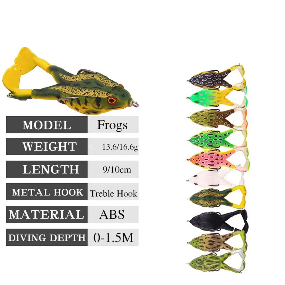 Frog Lure Double Propeller Legs Silicone Soft Baits for Topwater Fishing