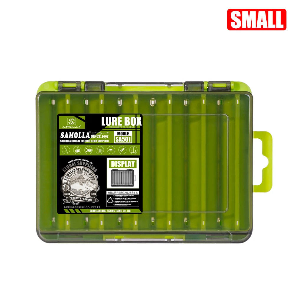 Double-Sided Compact Tackle Box - Versatile Organizer for Lures, Hooks, and Baits