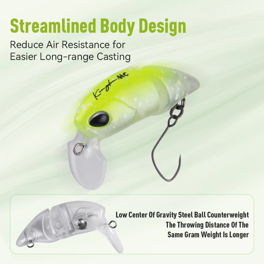 Kingdom 2 Section Minnow Lure - 37mm Floating S-shaped Wobble for Topwater Fishing