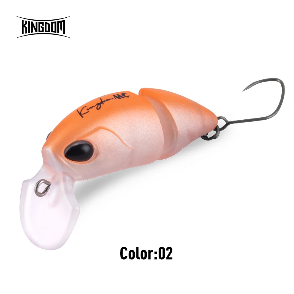 Kingdom 2 Section Minnow Lure - 37mm Floating S-shaped Wobble for Topwater Fishing