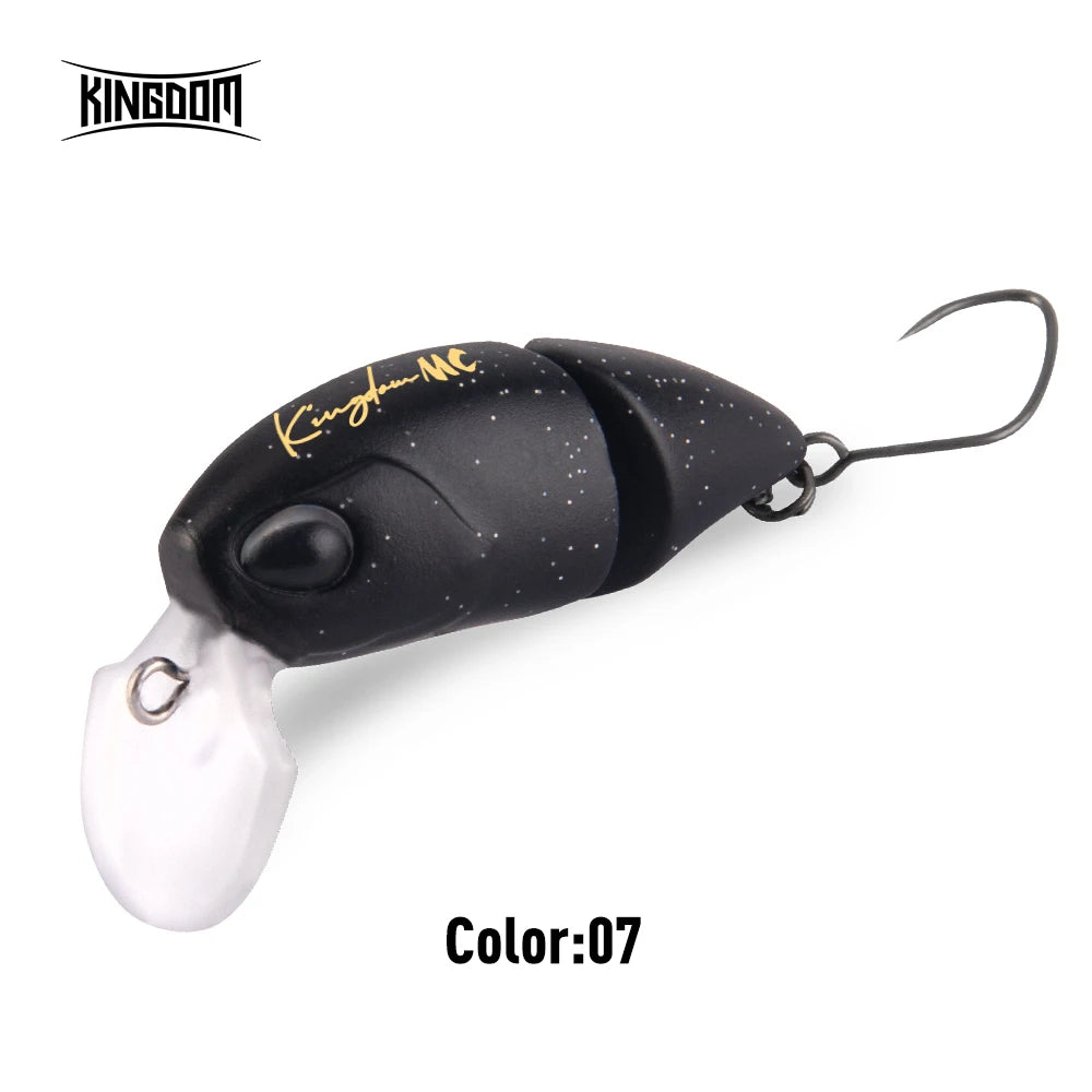 Kingdom 2 Section Minnow Lure - 37mm Floating S-shaped Wobble for Topwater Fishing