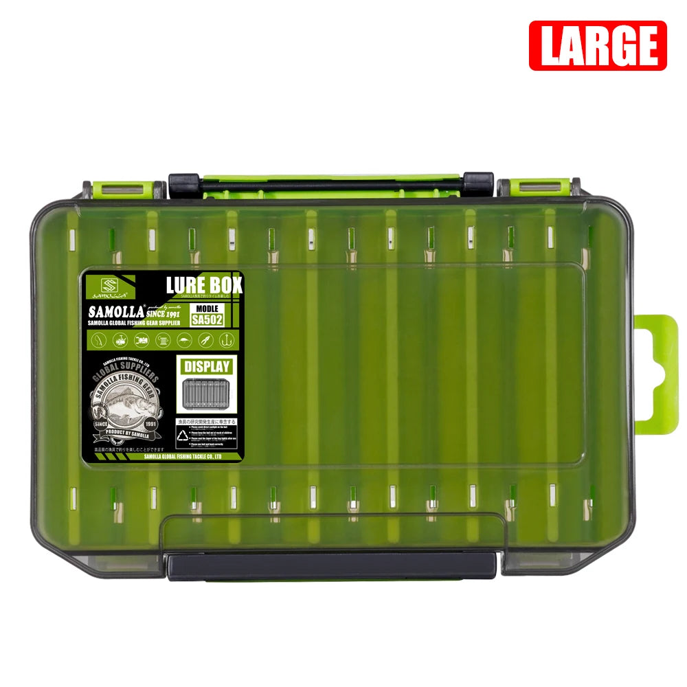 Double-Sided Compact Tackle Box - Versatile Organizer for Lures, Hooks, and Baits