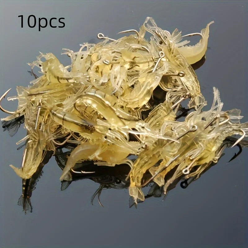 Luminous Shrimp Lures - Soft Fishing Bait Set (5/10/20pcs) for Freshwater and Saltwater