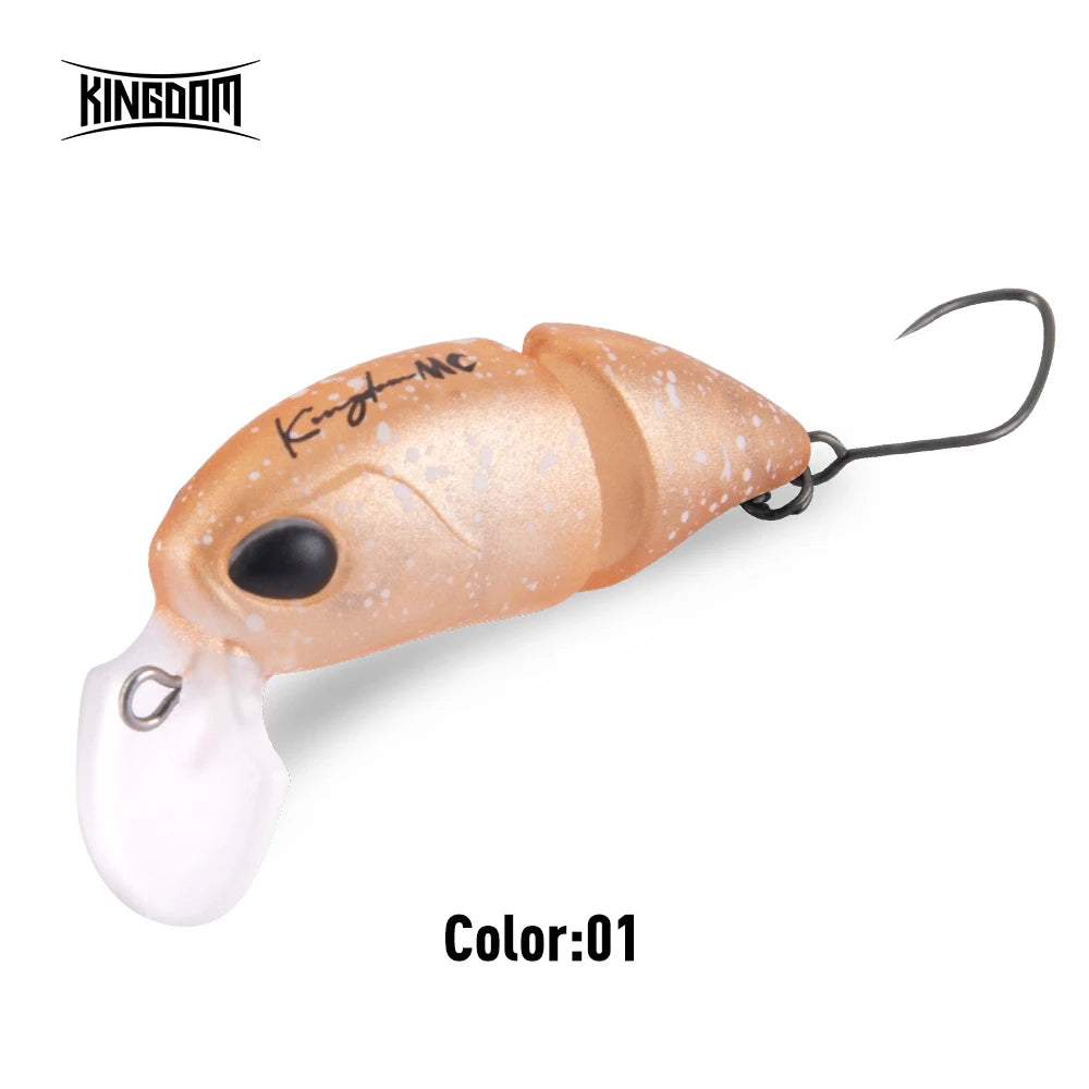 Kingdom 2 Section Minnow Lure - 37mm Floating S-shaped Wobble for Topwater Fishing