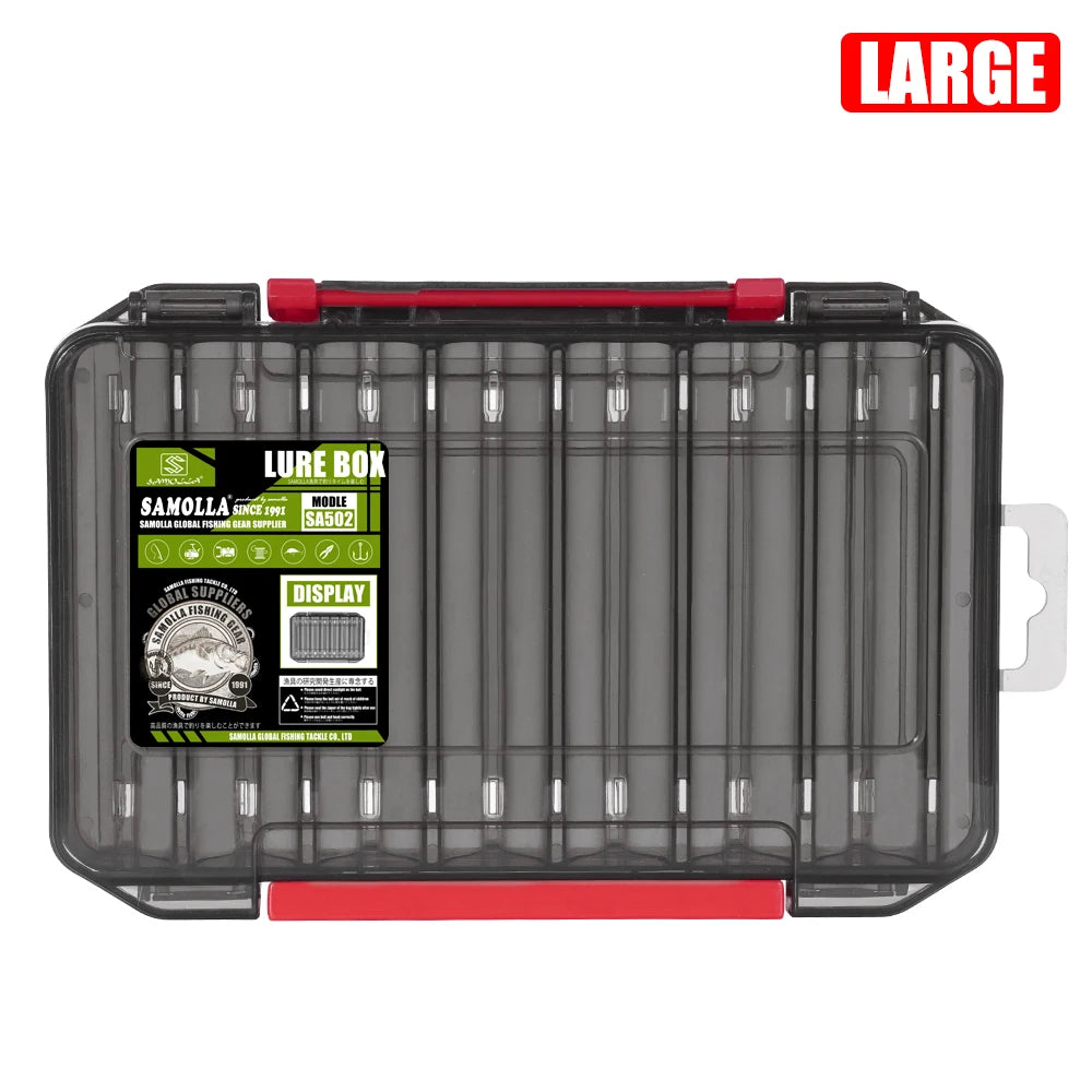 Double-Sided Compact Tackle Box - Versatile Organizer for Lures, Hooks, and Baits