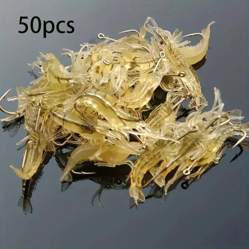 Luminous Shrimp Lures - Soft Fishing Bait Set (5/10/20pcs) for Freshwater and Saltwater