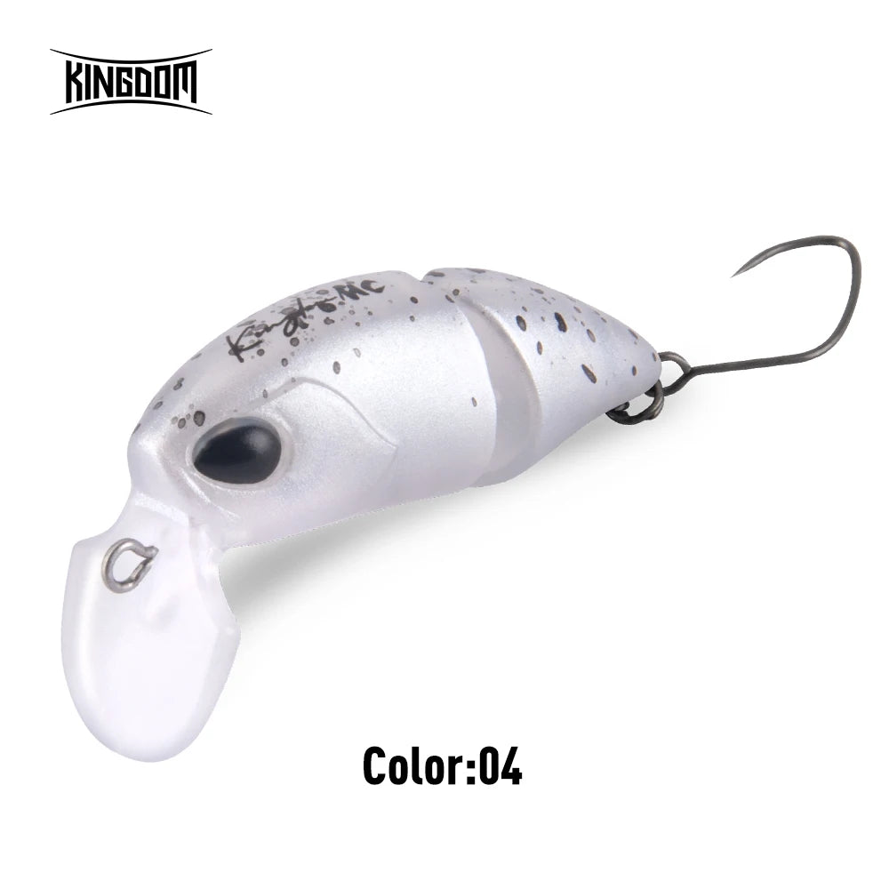 Kingdom 2 Section Minnow Lure - 37mm Floating S-shaped Wobble for Topwater Fishing