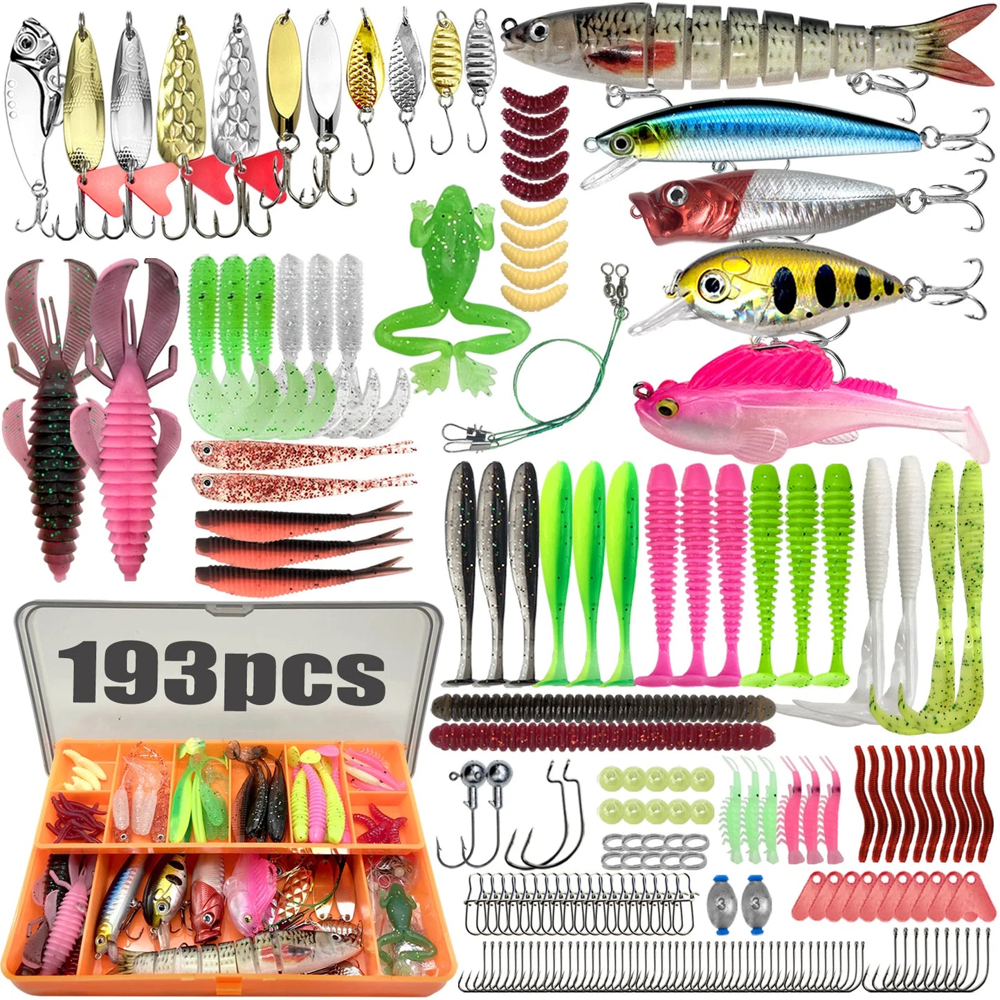 Fishing Lure Kit (83/133/193/239/409pcs) - Multi-Lure Set for Trout, Pike & Bass