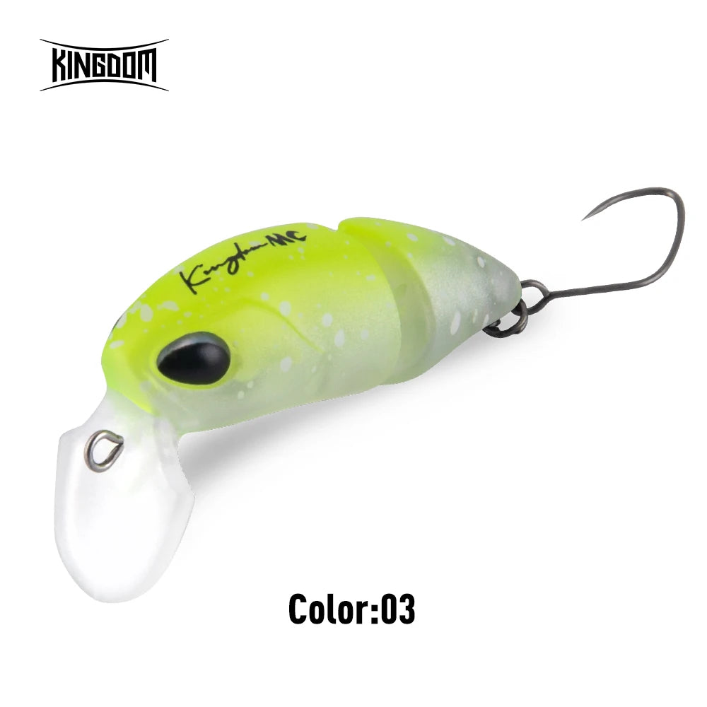 Kingdom 2 Section Minnow Lure - 37mm Floating S-shaped Wobble for Topwater Fishing