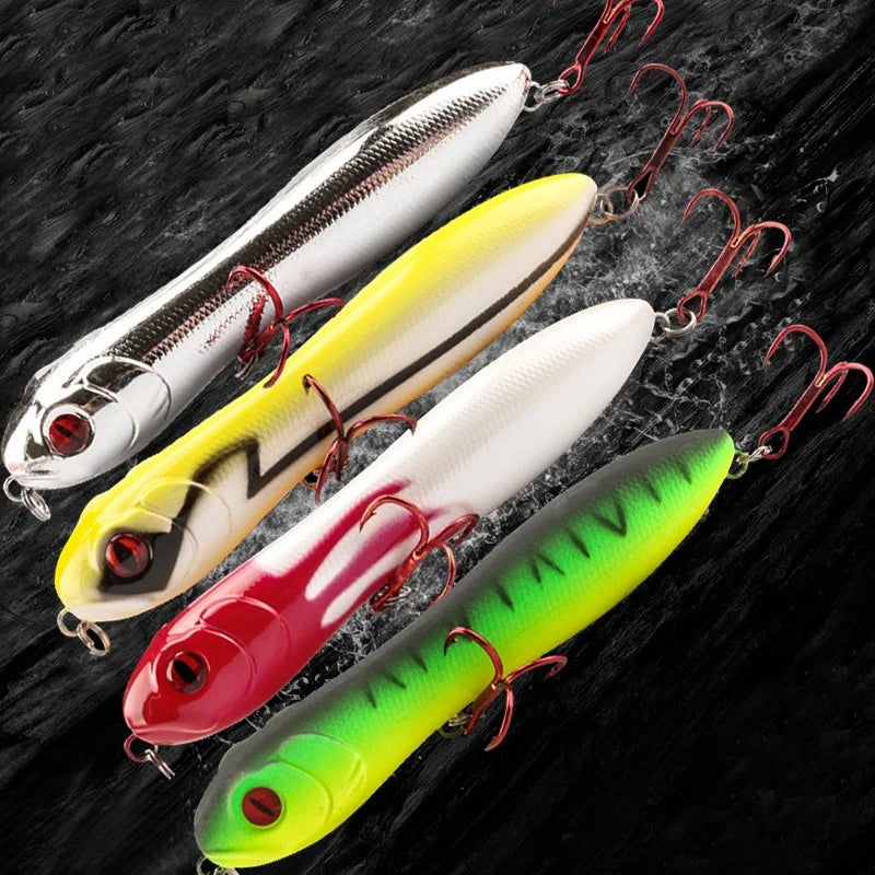 1pc/3pcs 10cm Floating Fishing Lures - Pencil Bait Popper Top Water Artificial Baits