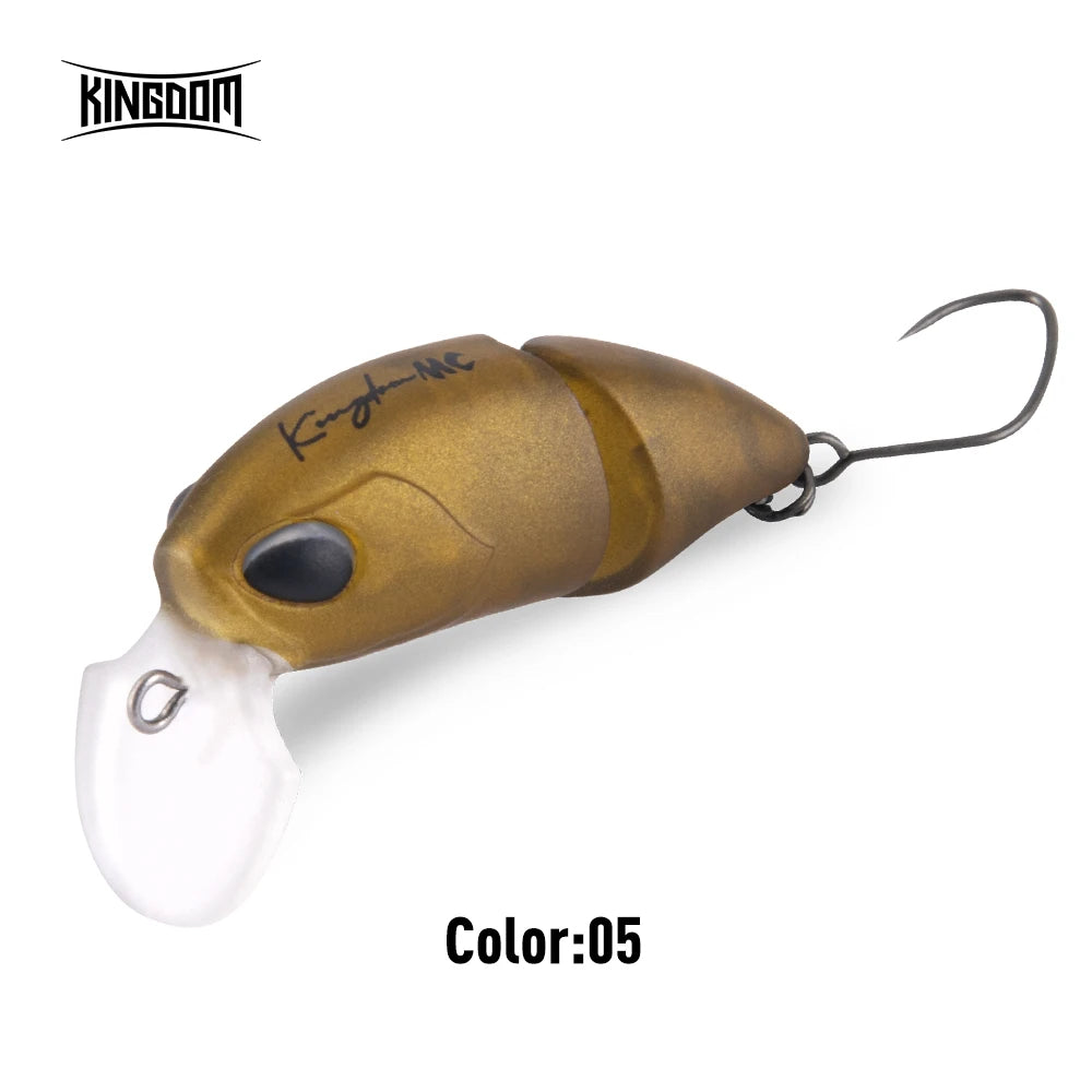 Kingdom 2 Section Minnow Lure - 37mm Floating S-shaped Wobble for Topwater Fishing
