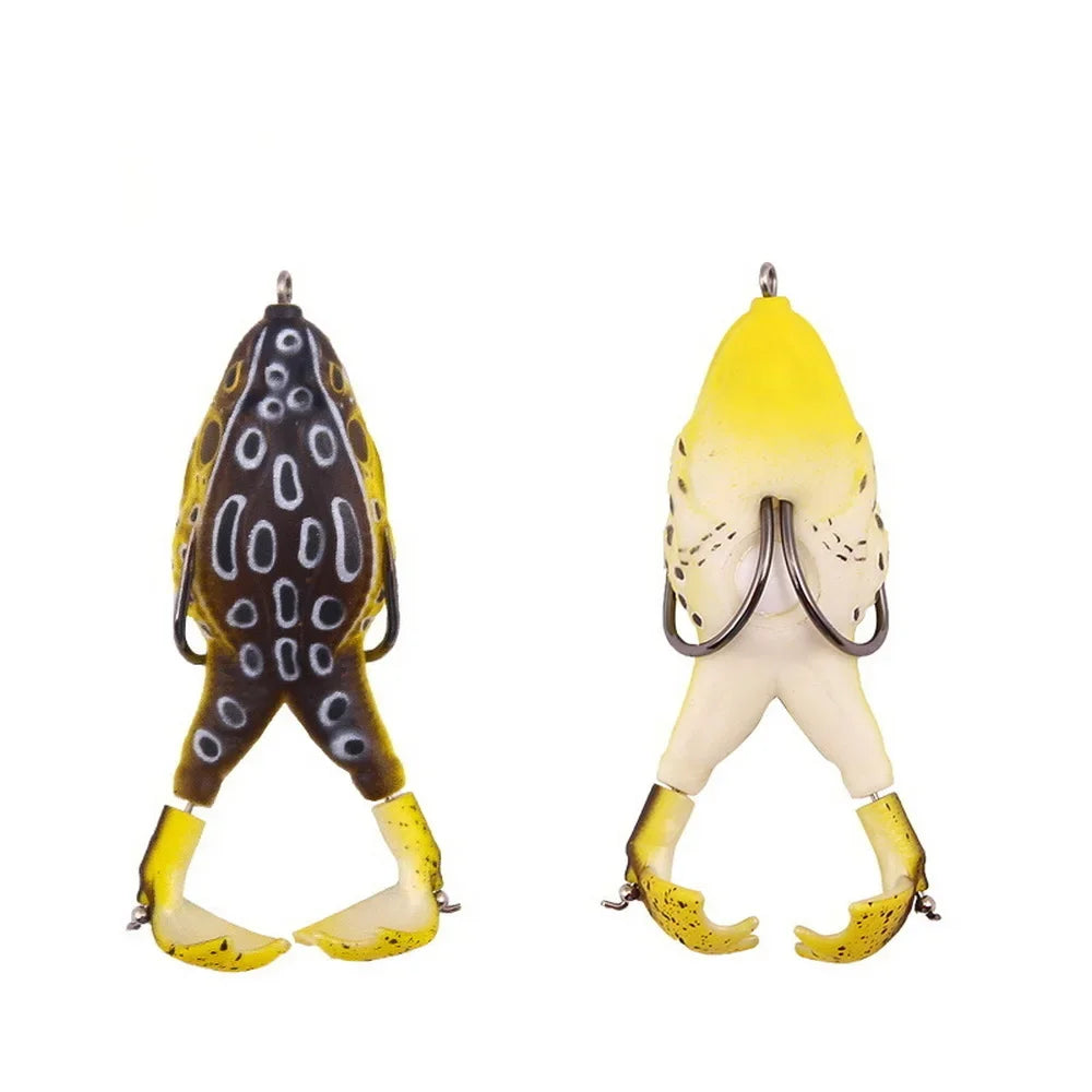 Frog Lure Double Propeller Legs Silicone Soft Baits for Topwater Fishing