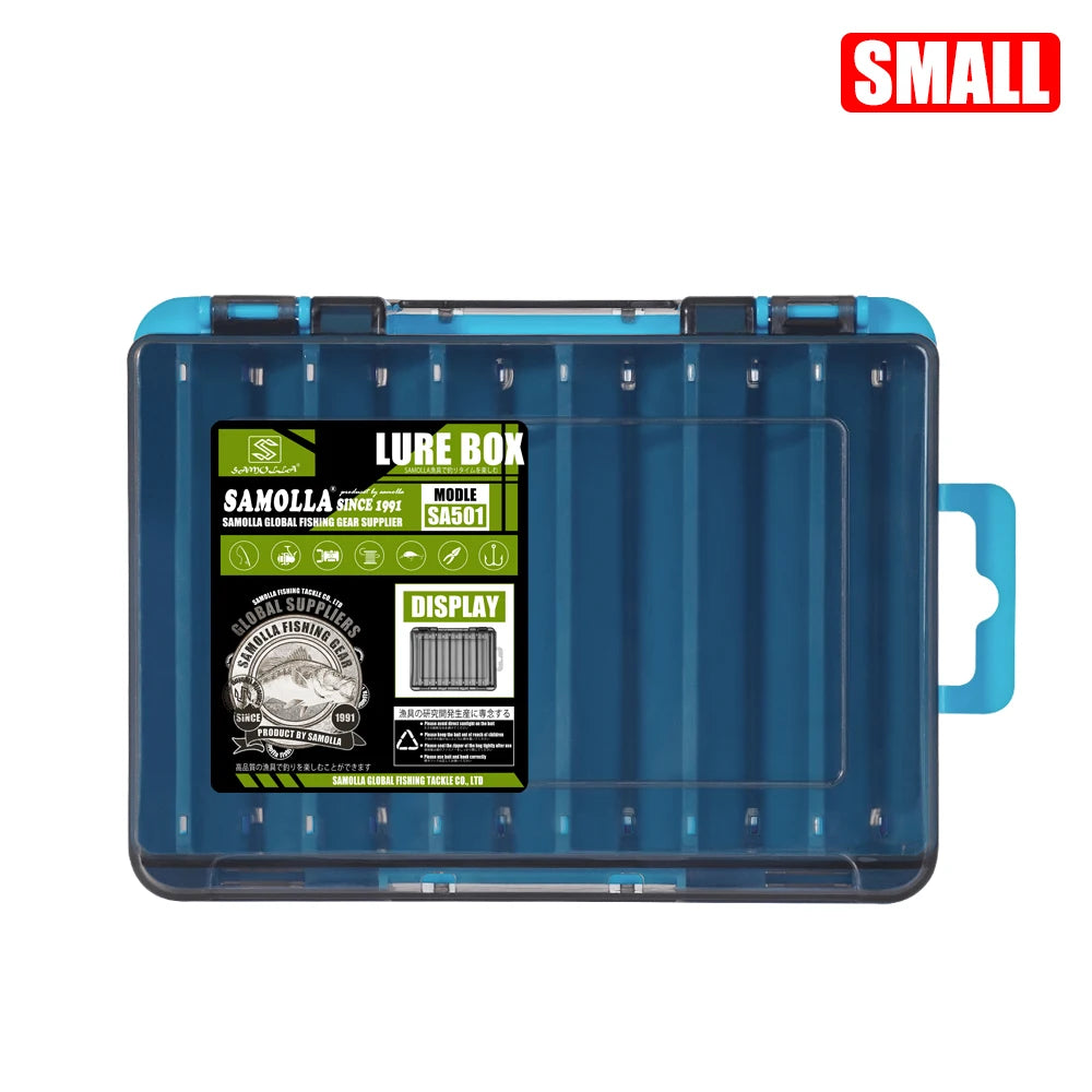 Double-Sided Compact Tackle Box - Versatile Organizer for Lures, Hooks, and Baits